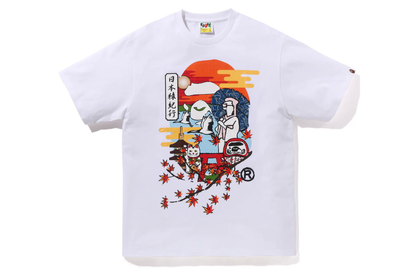 Japan Culture Autumn Head Tee White
