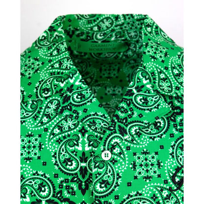 Paisley Bandana Short Sleeves Shirt Green