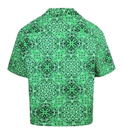 Paisley Bandana Short Sleeves Shirt Green