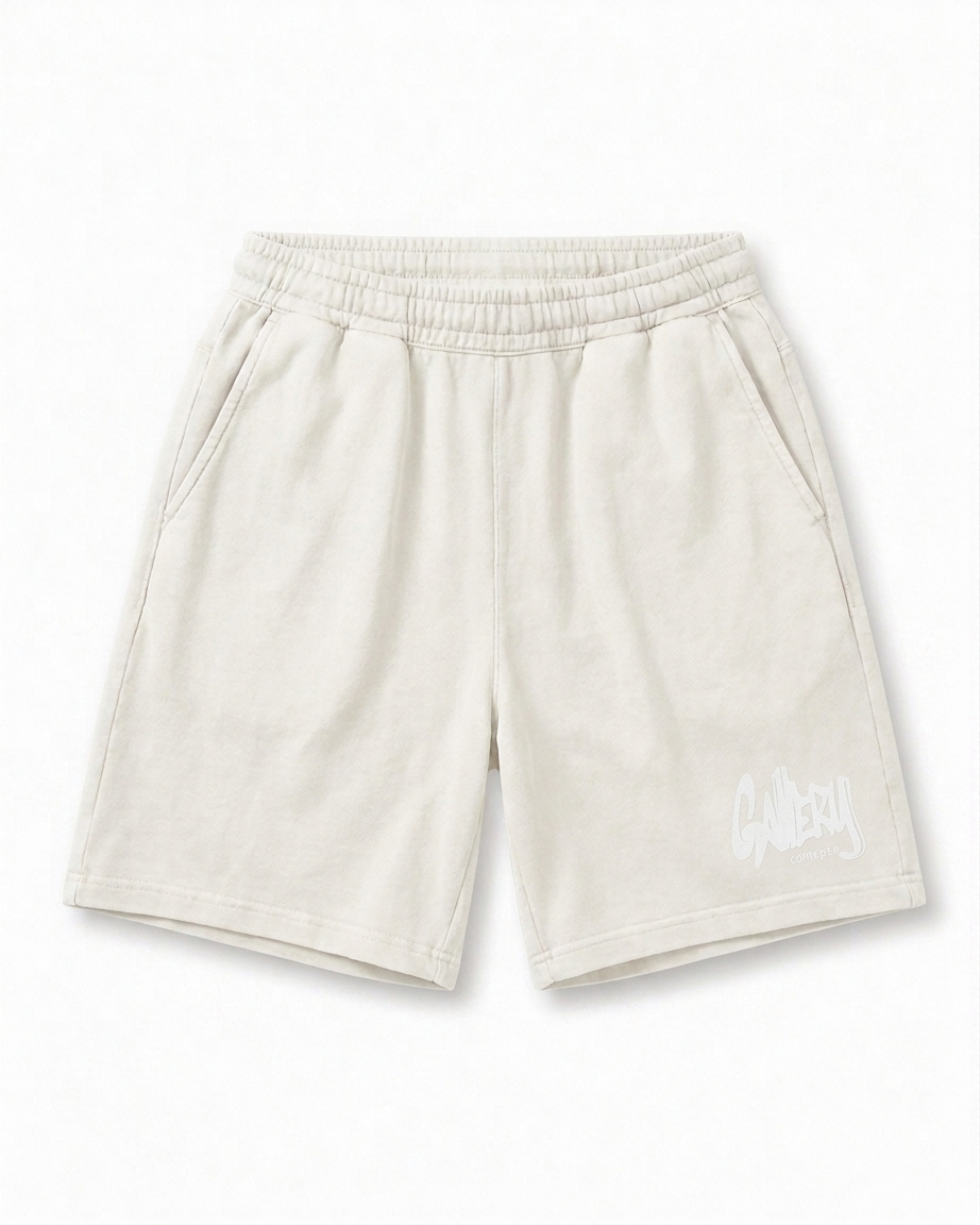 Relaxed Sweatshort Gallery Logo Vintage White