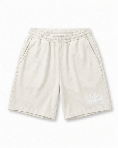 Relaxed Sweatshort Gallery Logo Vintage White