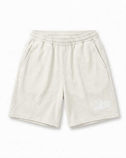 Relaxed Sweatshort Gallery Logo Vintage White