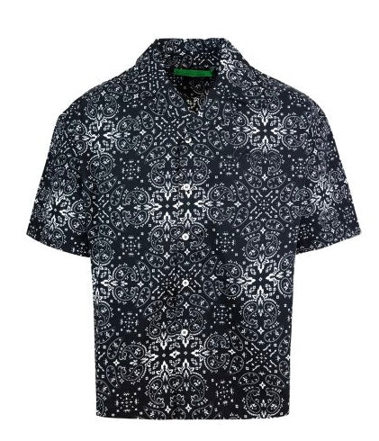 Paisley Bandana Short Sleeves Shirt Black