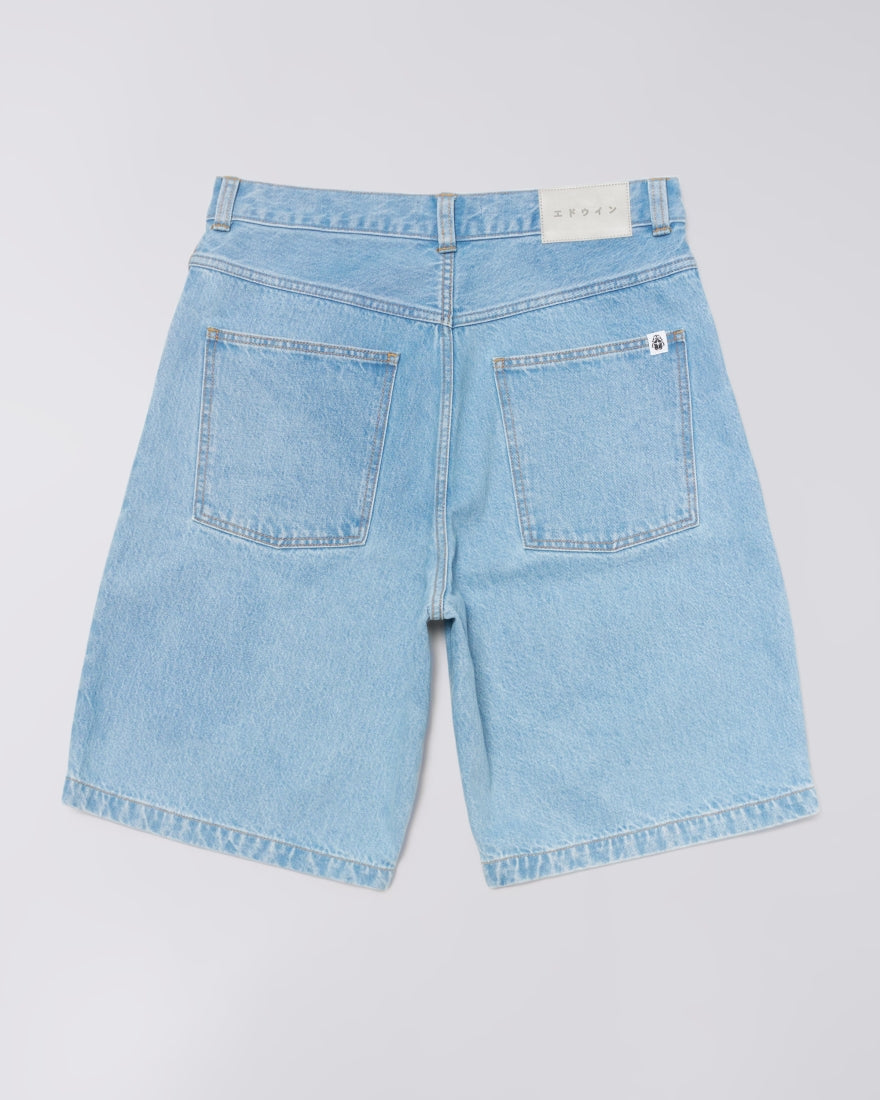 Worker Short Blue Heavy Bleach Wash