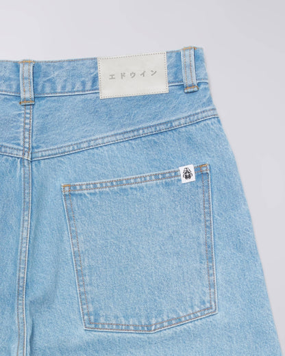 Worker Short Blue Heavy Bleach Wash