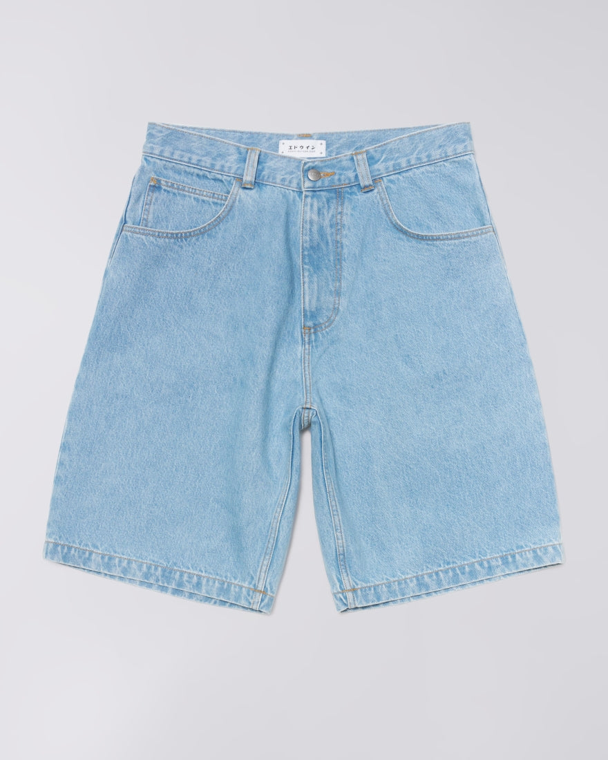 Worker Short Blue Heavy Bleach Wash