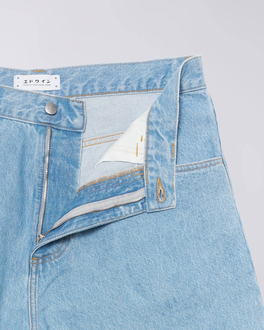 Worker Short Blue Heavy Bleach Wash