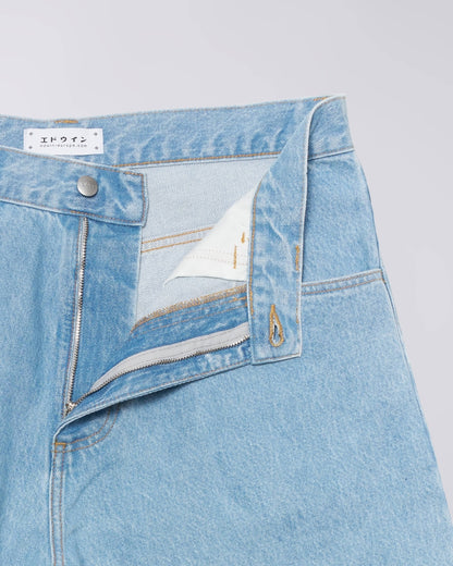 Worker Short Blue Heavy Bleach Wash