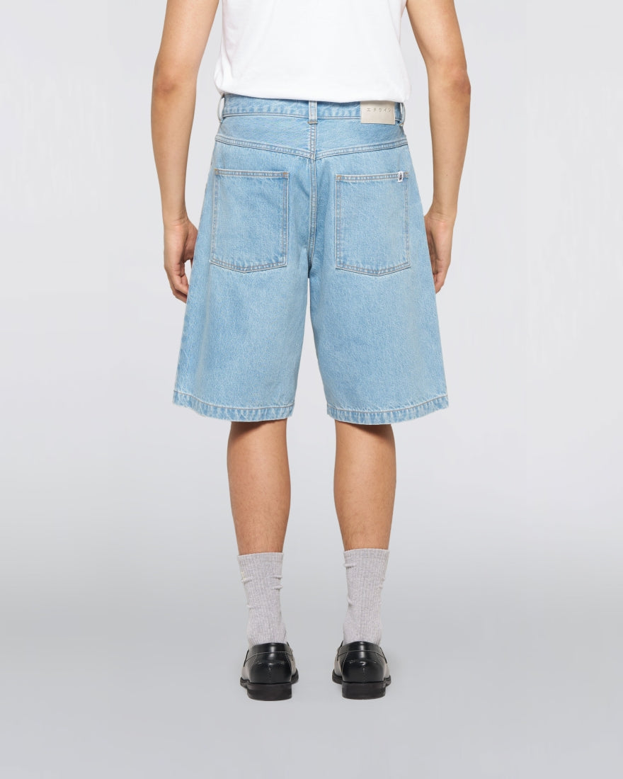 Worker Short Blue Heavy Bleach Wash