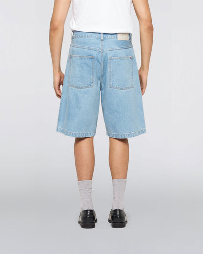 Worker Short Blue Heavy Bleach Wash