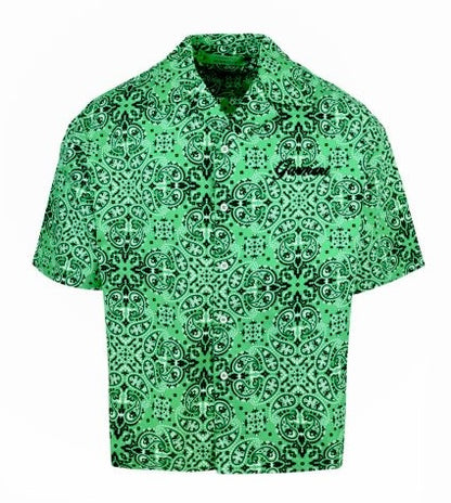 Paisley Bandana Short Sleeves Shirt Green