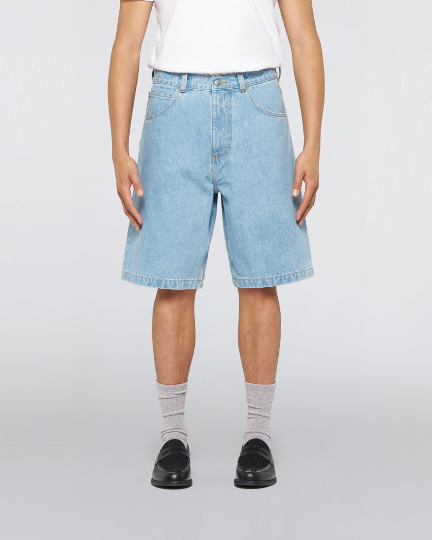 Worker Short Blue Heavy Bleach Wash