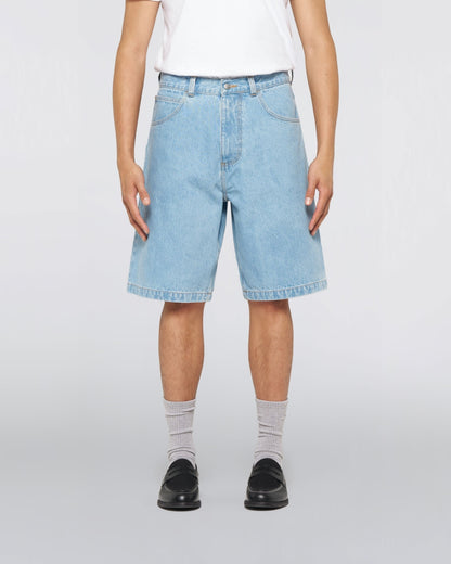 Worker Short Blue Heavy Bleach Wash