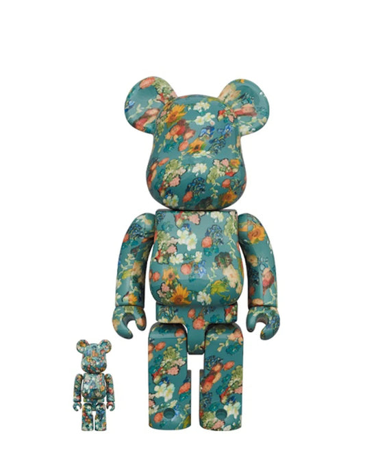 Van Gogh Flowers Blue 400%+100% Be@rbrick