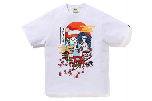Japan Culture Autumn Head Tee White