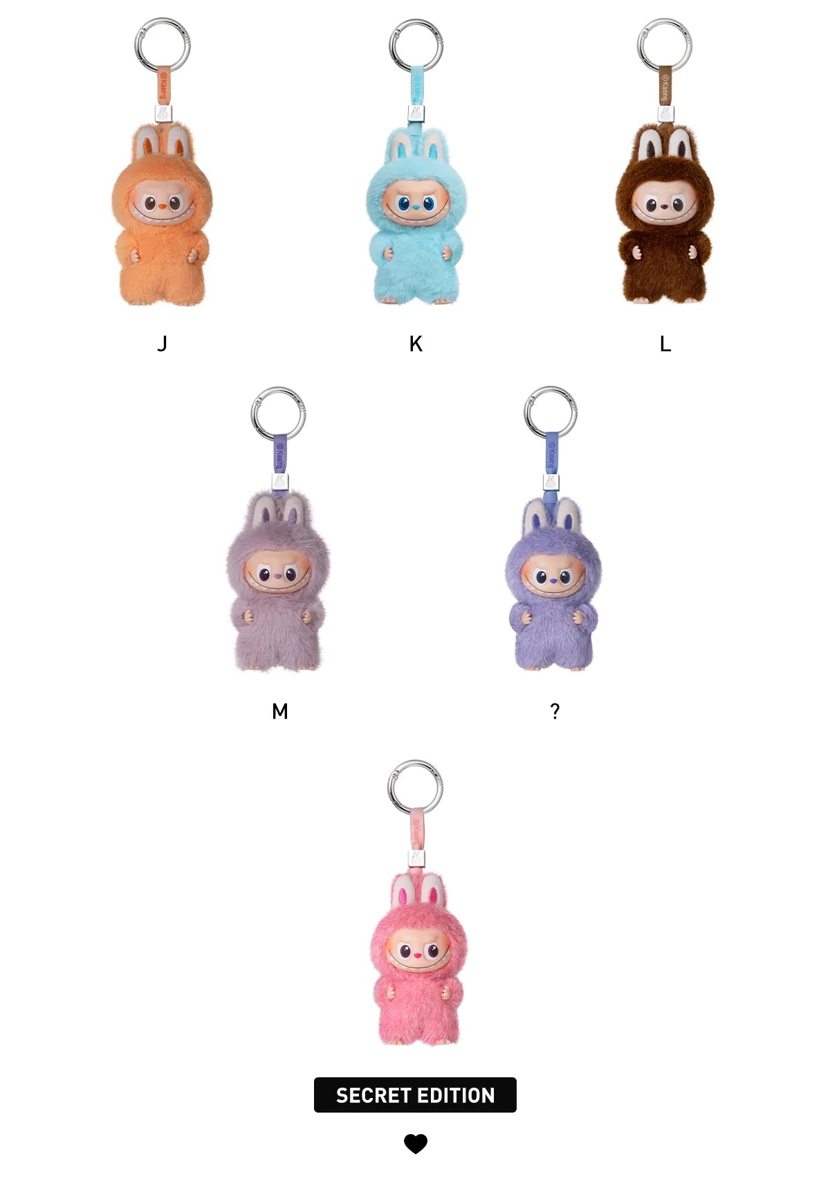 Labubu The Monsters Pin For Love Series Vinyl Plush Pendant (A-M) (1 Blind Box)