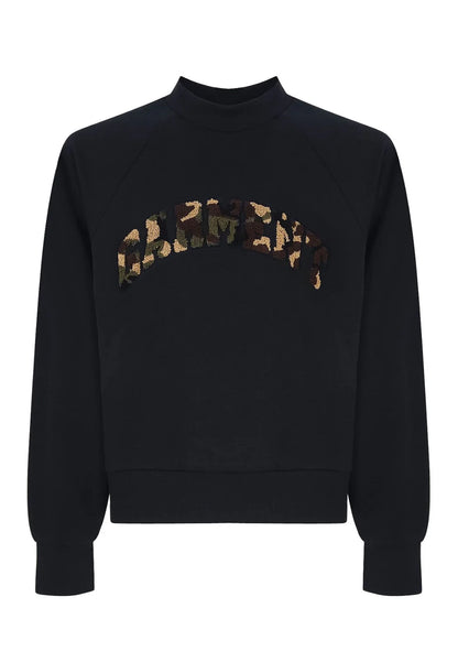 Felpa Crewneck Nera con Logo